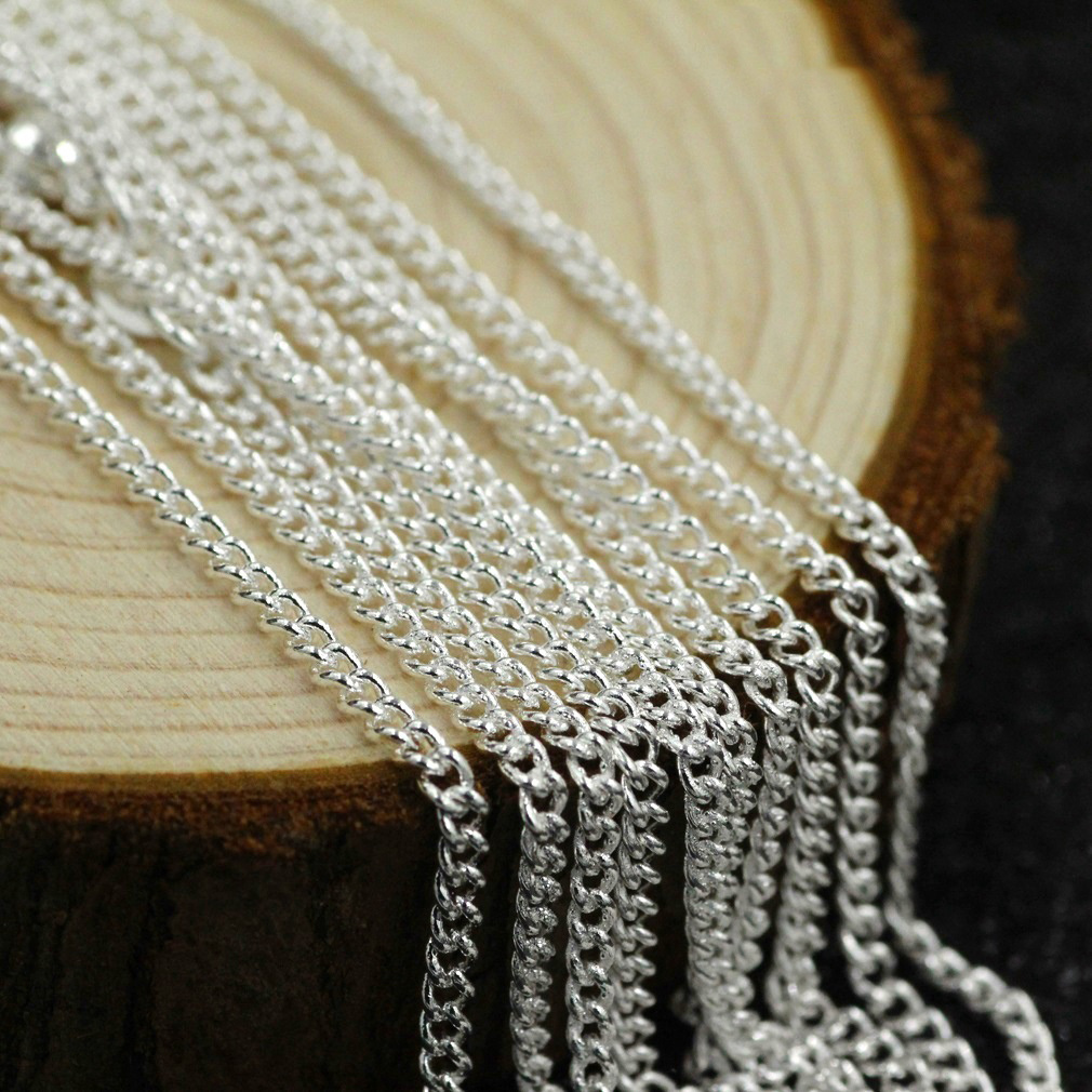 5pcs Silver Plated Brass Clavicle Chain Necklace for Parties